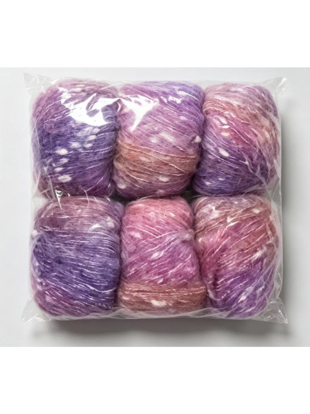 6PCS Purple 50g/ball Colorful Gradient Mohair Rainbow Yarn Handmade DIY